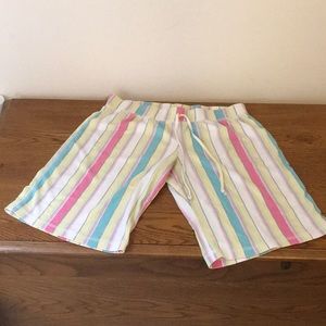Striped pajama shorts